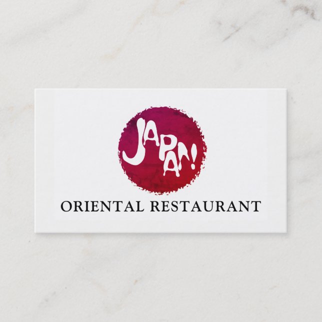 Tarjeta De Visita Bandera japonesa, restaurante oriental (Anverso)