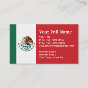 Tarjeta De Visita Bandera llana de México