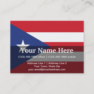 Tarjeta De Visita Bandera llana de Puerto Rico
