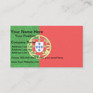 Tarjeta De Visita Bandera moderna del portugués del modelo