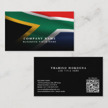 Bandera nacional sudafricana moderna con código QR