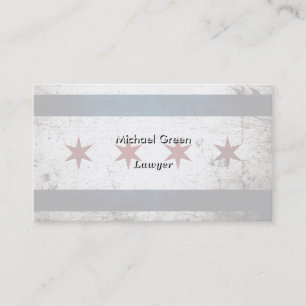 Tarjeta De Visita Bandera negra de Chicago del Grunge