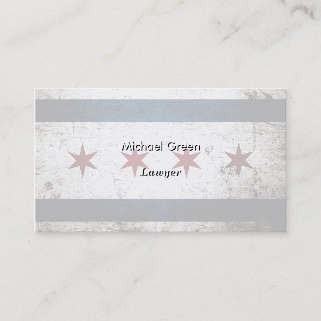 Tarjeta De Visita Bandera negra de Chicago del Grunge (Anverso)
