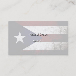 Tarjeta De Visita Bandera negra de Puerto Rico del Grunge