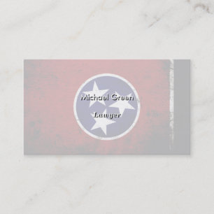 Tarjeta De Visita Bandera negra del estado de Tennessee del Grunge