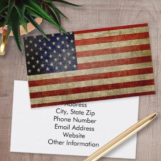 Tarjeta De Visita Bandera norteamericana deprimida y angustiada