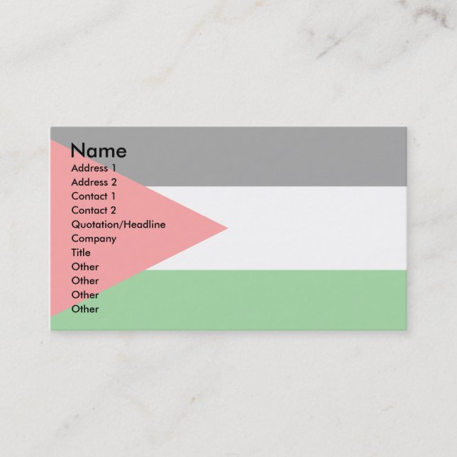 Tarjeta De Visita Bandera palestina (Anverso)