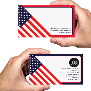 Tarjeta De Visita Bandera Patriótica Americana