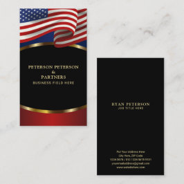 Tarjeta De Visita Bandera Patriótica Americana Elegante Accents de O