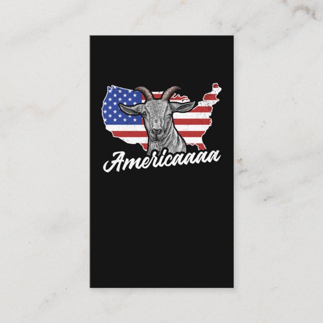 Tarjeta De Visita Bandera Patriótica Americana Goat Lover (Anverso)