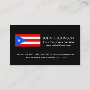 Tarjeta De Visita Bandera portorriqueña clásica
