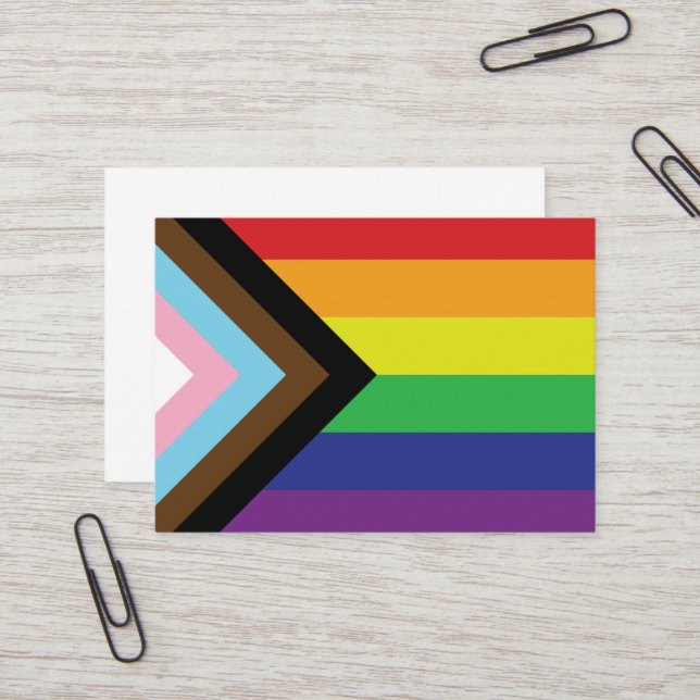 Tarjeta De Visita Bandera progresista LGBTQIA (Anverso/Reverso In Situ)