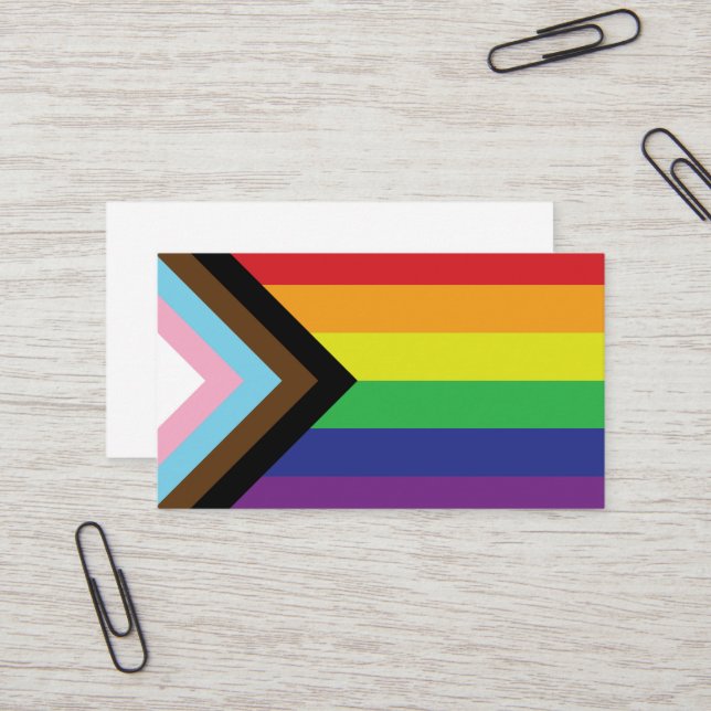 Tarjeta De Visita Bandera progresista LGBTQIA (Anverso/Reverso In Situ)