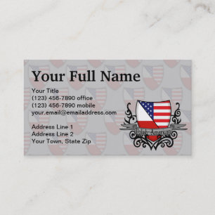 Tarjeta De Visita Bandera Pulimento-Americana del escudo