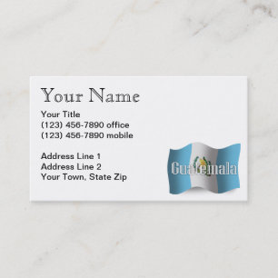 Tarjeta De Visita Bandera que agita de Guatemala