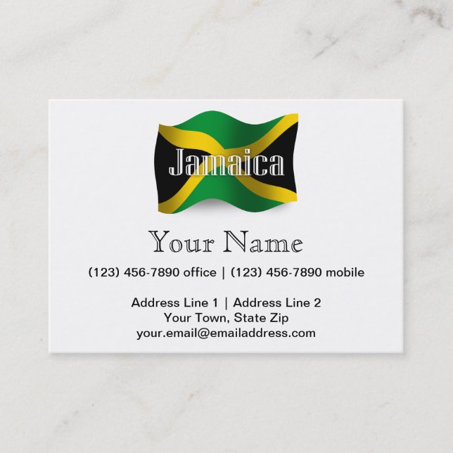 Tarjeta De Visita Bandera que agita de Jamaica (Anverso)
