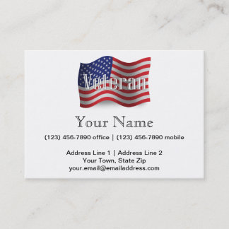 Tarjeta De Visita Bandera que agita del veterano de Estados Unidos