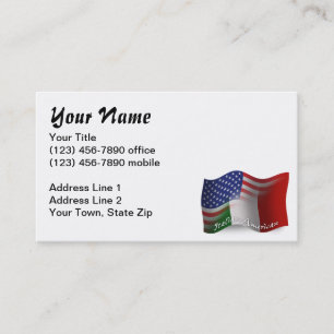 Tarjeta De Visita Bandera que agita Italiano-Americana