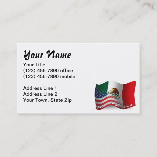 Tarjeta De Visita Bandera que agita mexicana-americano (Anverso)