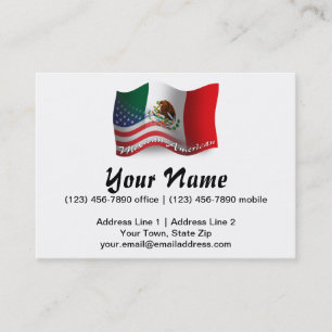 Tarjeta De Visita Bandera que agita mexicana-americano