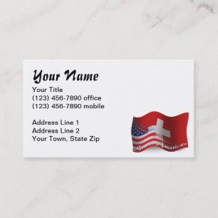Tarjeta De Visita Bandera que agita Suizo-Americana