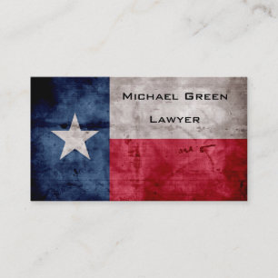 Tarjeta De Visita Bandera resistida del estado de Tejas del vintage