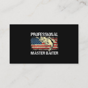Tarjeta De Visita Bandera Retro Americana de Maestro Profesional Bai