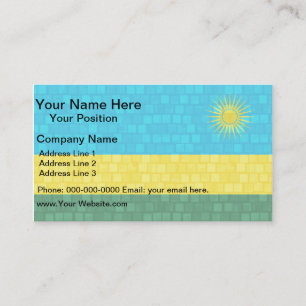 Tarjeta De Visita Bandera ruandesa del modelo moderno