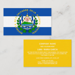Tarjeta De Visita Bandera salvadoreña y escudo de armas, El Salvador
