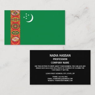 Tarjeta De Visita Bandera turcomana, bandera de Turkmenistán