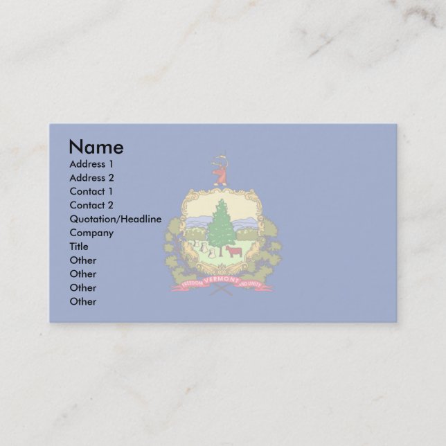 Tarjeta De Visita Bandera Vermont (Anverso)