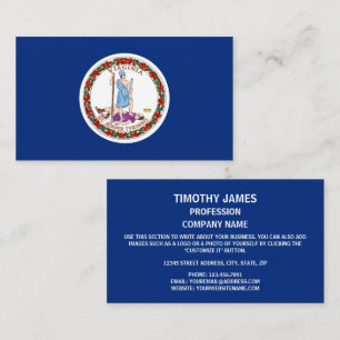 Tarjeta De Visita Bandera Virginiana, Bandera de Virginia