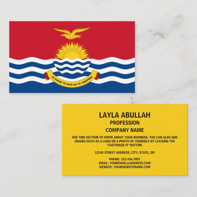 Tarjeta De Visita Bandera y escudo de armas de Kiribati