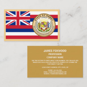 Tarjeta De Visita Bandera y foco hawaiano, bandera de Hawái