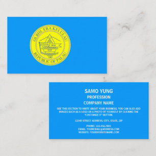 Tarjeta De Visita Bandera y foco palauanos, bandera de Palau