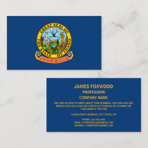 Tarjeta De Visita Bandera y sello de Idahoan, Bandera de Idaho