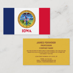 Tarjeta De Visita Bandera y sello de Iowan, bandera de Iowa