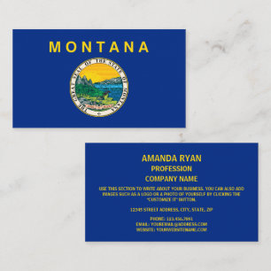 Tarjeta De Visita Bandera y sello montaneses, bandera de Montana
