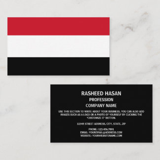Tarjeta De Visita Bandera yemení, bandera de Yemen