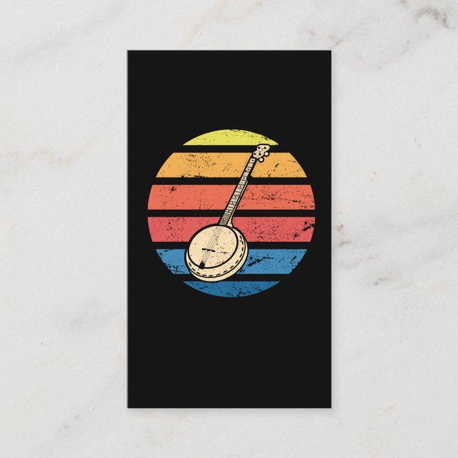 Tarjeta De Visita Banjo Bluegrass regalo para músicos (Anverso)