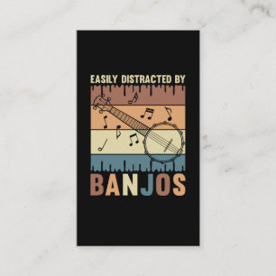 Tarjeta De Visita Banjo Player Folk Country Music Lover