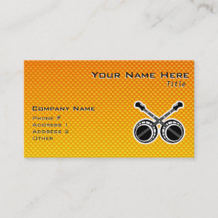 Tarjeta De Visita Banjos en duelo amarillo-naranja