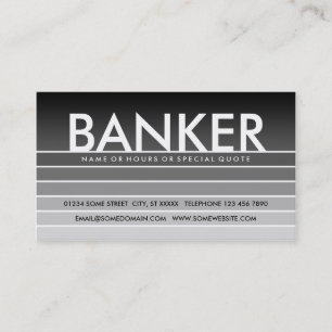Tarjeta De Visita BANKER de muestra gris