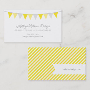 Tarjeta De Visita Banner de Bunding gris y amarillo