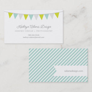 Tarjeta De Visita Banner de Bunting Green and Aqua