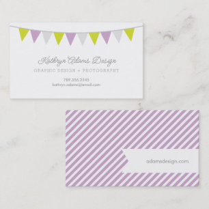 Tarjeta De Visita Banner de Bunting Lilac y Green