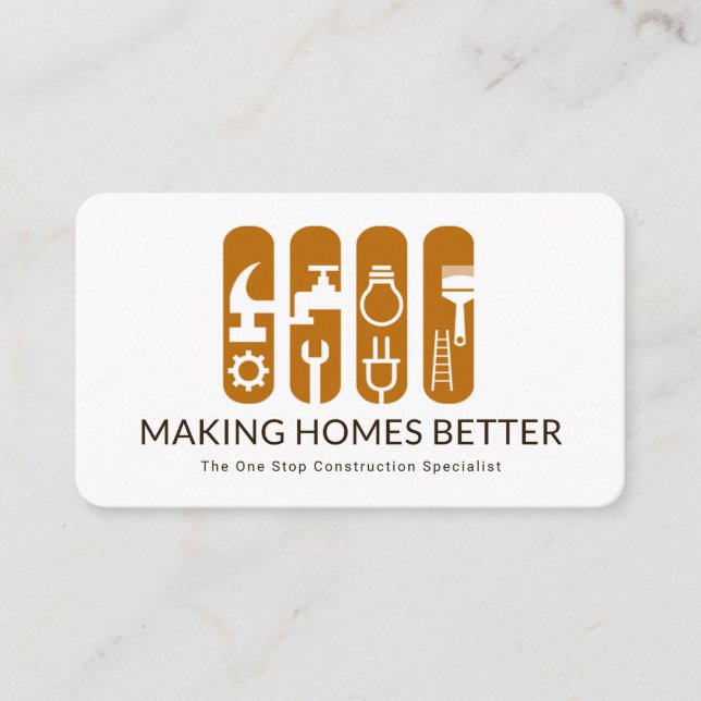 Tarjeta De Visita Banner de herramientas de mano de construcción cre (Anverso)