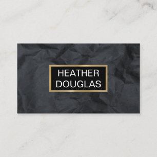 Tarjeta De Visita Banner metálico de oro Papel negro crudo