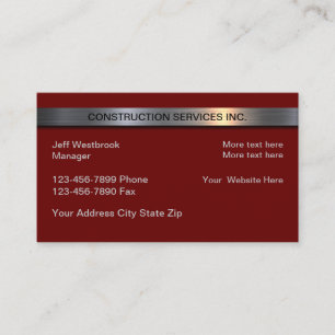 Tarjeta De Visita Banner metálico moderno de servicios de construcc