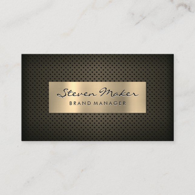 Tarjeta De Visita Banner metálico Sepia Gold | Malla perforada (Anverso)